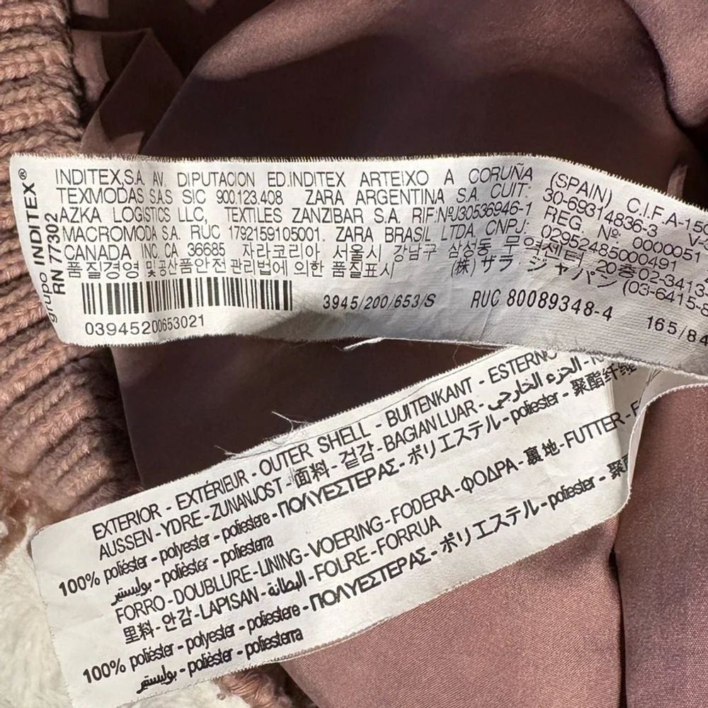 Zara TRF Pink Faux Shearling Teddy Bomber Jacket Sz S - Picture 6 of 6